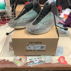 Adidas Yeezy Youth Gray and Green Sneakers