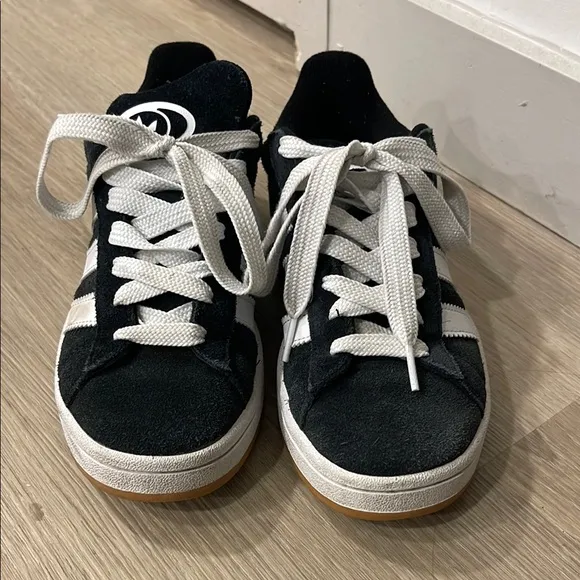 Adidas Youth Black and White Sneakers