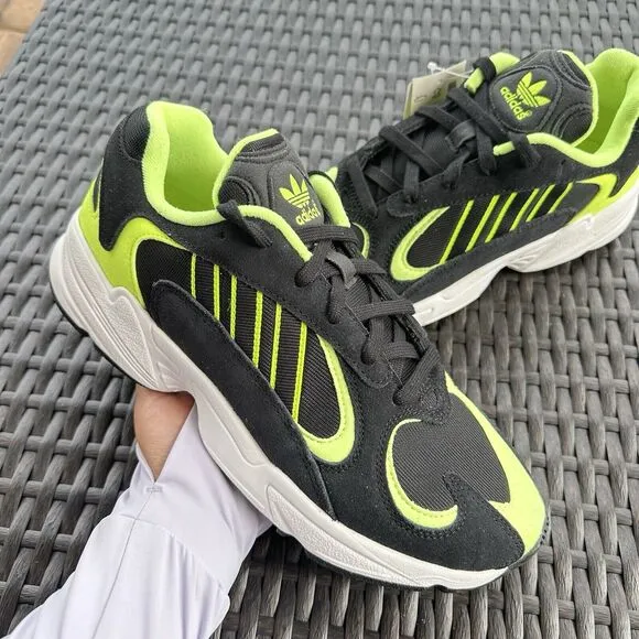 Adidas Yung-1 Black Hi Res Yellow Men's Athletic Shoes EE5317 Size 8.5