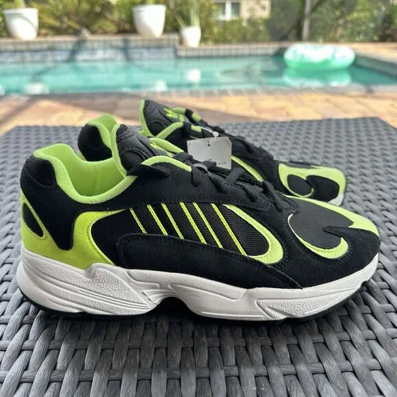 Adidas Yung-1 Black Hi Res Yellow Men's Athletic Shoes EE5317 Size 8.5