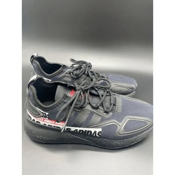 Adidas ZX 2K Boost 'Bold Logo Graphic - Black' Sneakers Running Shoes US Men's 7