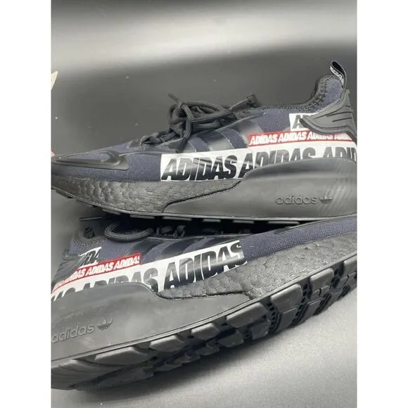 Adidas ZX 2K Boost 'Bold Logo Graphic - Black' Sneakers Running Shoes US Men's 7