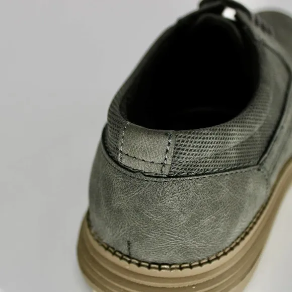 Adolfo Gianluca Plain Toe Casual Oxford Shoes Size 10 Grey Faux Leather NEW