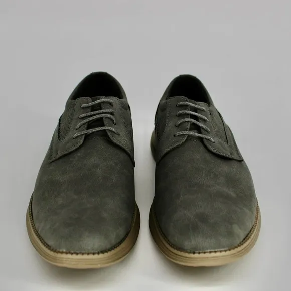 Adolfo Gianluca Plain Toe Casual Oxford Shoes Size 10 Grey Faux Leather NEW