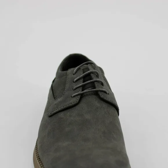 Adolfo Gianluca Plain Toe Casual Oxford Shoes Size 8.5 Grey Faux Leather NEW