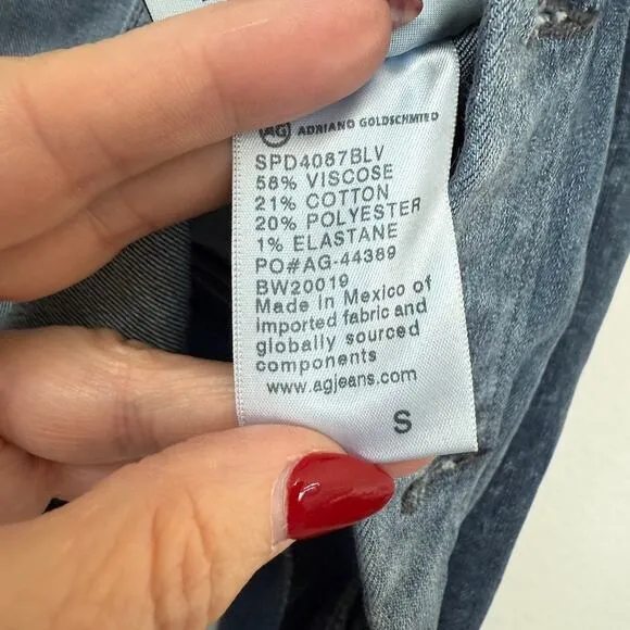 AG Adriano Goldschmied Denim Jacket Blue Stretch Jean Layering Women S Casual