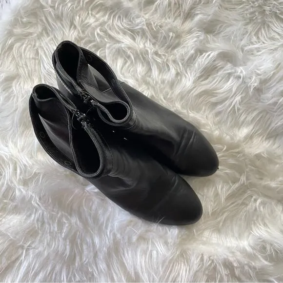 AGL Attilio Giusti Leombruni | Women’s Wedge Leather Bootie Black Heels Boots 38