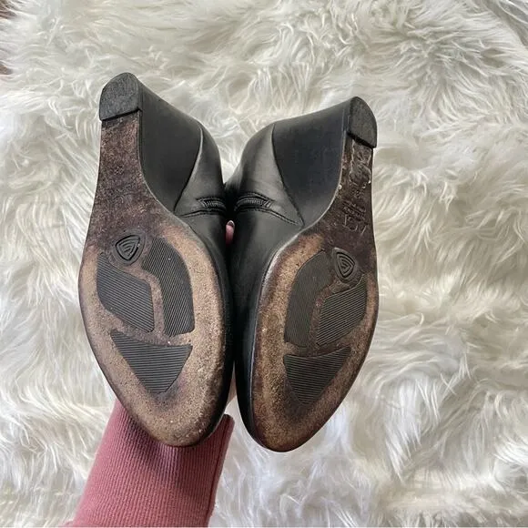AGL Attilio Giusti Leombruni | Women’s Wedge Leather Bootie Black Heels Boots 38