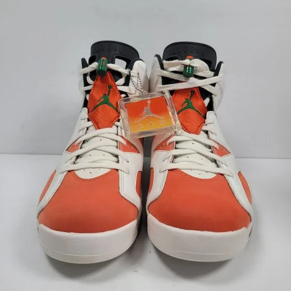 Air Jordan 6 Retro Gatorade Men's White Orange Sneakers 384664-145 US Size 12
