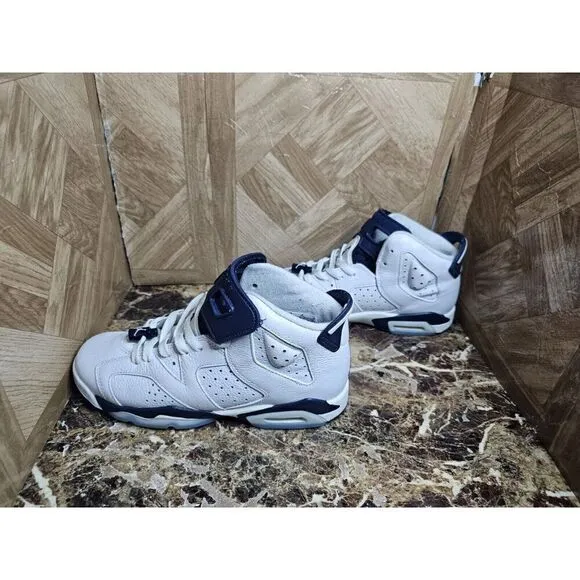 Air jordan 6 retro Midnight Navy Women's Hi-top White Shoes Size 8.5.  002