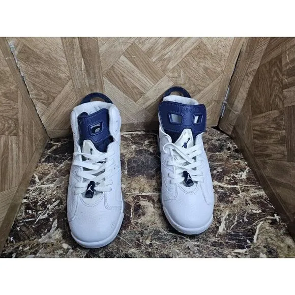 Air jordan 6 retro Midnight Navy Women's Hi-top White Shoes Size 8.5.  002