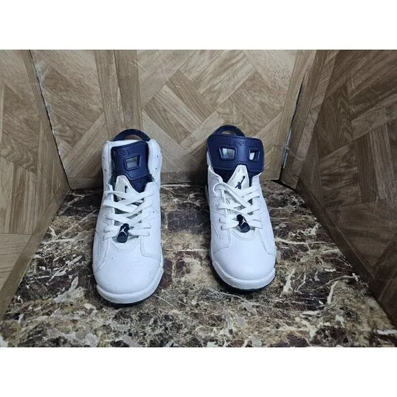 Air jordan 6 retro Midnight Navy Women's Hi-top White Shoes Size 8.5.  002
