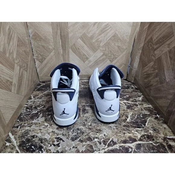 Air jordan 6 retro Midnight Navy Women's Hi-top White Shoes Size 8.5.  002
