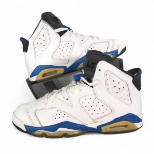 Air Jordan 6 Retro BG 'Sport Blue' Basketball Shoes 384665-107 Youth 6.5 Women 8