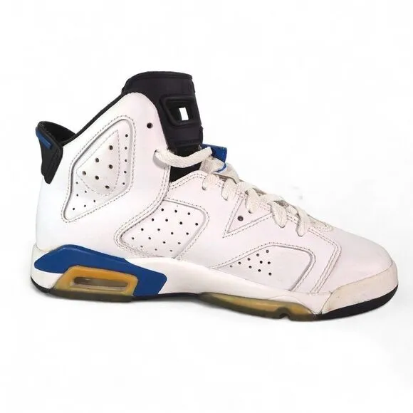 Air Jordan 6 Retro BG 'Sport Blue' Basketball Shoes 384665-107 Youth 6.5 Women 8