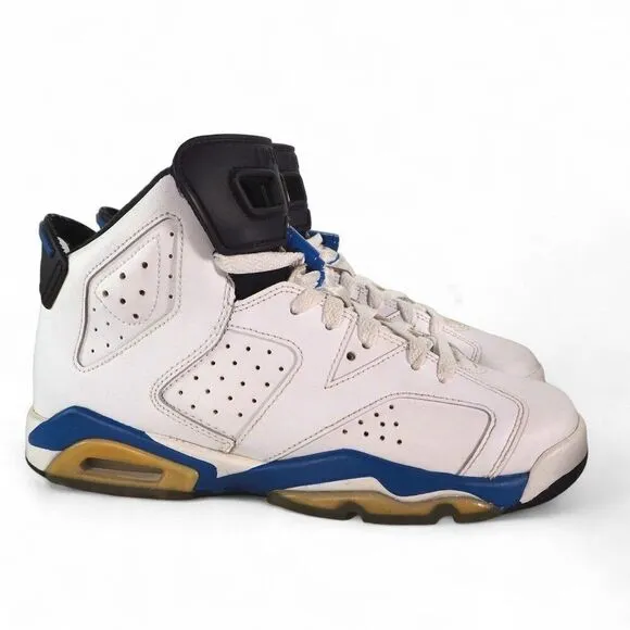 Air Jordan 6 Retro BG 'Sport Blue' Basketball Shoes 384665-107 Youth 6.5 Women 8