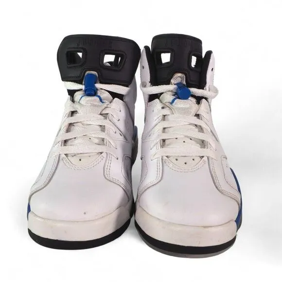 Air Jordan 6 Retro BG 'Sport Blue' Basketball Shoes 384665-107 Youth 6.5 Women 8