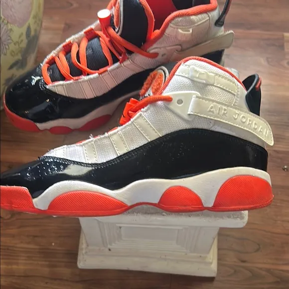 AIR JORDAN Black and Orange Athletic Shoes