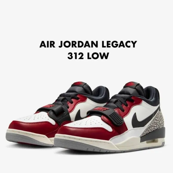 Air Jordan Legacy 312 Low Chicago Men's Shoes Sneakers White Black Red