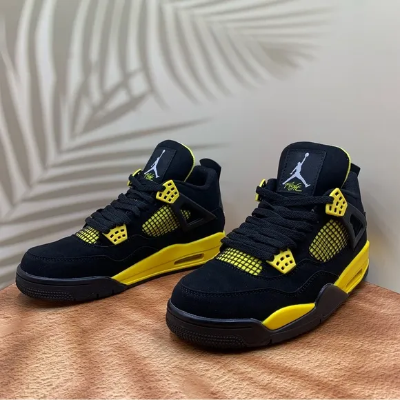 Air Jordan Men's Black and Yellow Sneakers Thunder 2023 Man’s Size 9