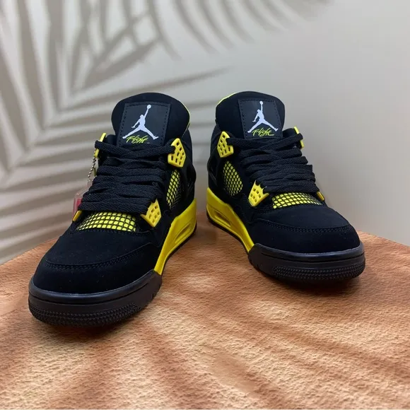 Air Jordan Men's Black and Yellow Sneakers Thunder 2023 Man’s Size 9