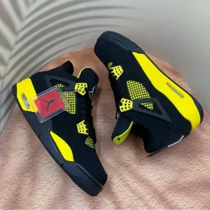 Air Jordan Men's Black and Yellow Sneakers Thunder 2023 Man’s Size 9