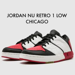 Air Jordan NU Retro 1 Low Chicago Varsity Red Black White Mens Shoes Sneakers