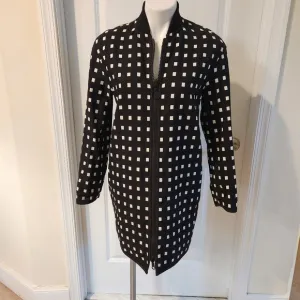 Akris Punto luxury square dots reversible coat/dress size 6 black white