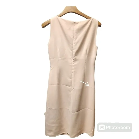 Akris Sleeveless V-Neck Wool Double-Face Sheath Dress Sz.6 Lily