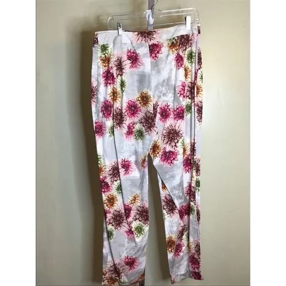 Ala Von Auersperg Women Floral Silk Blend Pants Sz. 14 NWT  Luxury Elegant Suit