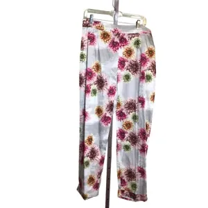 Ala Von Auersperg Women Floral Silk Blend Pants Sz. 14 NWT  Luxury Elegant Suit