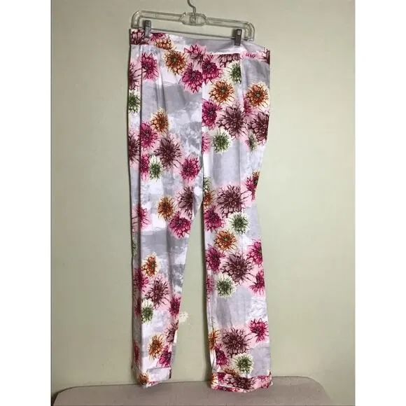 Ala Von Auersperg Women Floral Silk Blend Pants Sz. 14 NWT  Luxury Elegant Suit