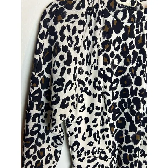 A.L.C Designer Leopard Mafia Wife Luxury Size 4 Business Long Sleeve Knee