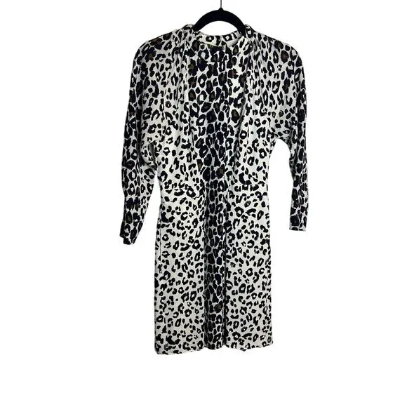 A.L.C Designer Leopard Mafia Wife Luxury Size 4 Business Long Sleeve Knee