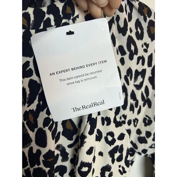 A.L.C Designer Leopard Mafia Wife Luxury Size 4 Business Long Sleeve Knee