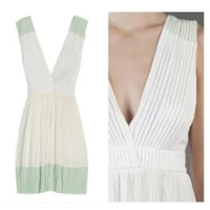 ALC Silk Plunge Feminine Contemporary Cocktail Party Holiday Zenya Mini Dress