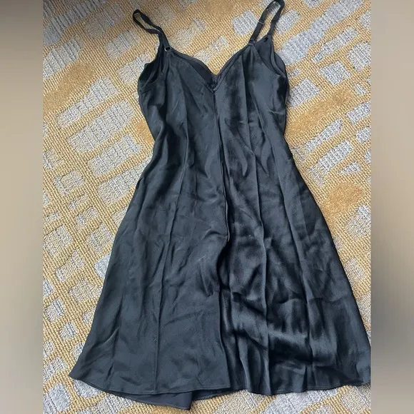 A.L.C. Silk Ruffle 90s mini slip dress spaghetti strap satin grunge elegant lbd
