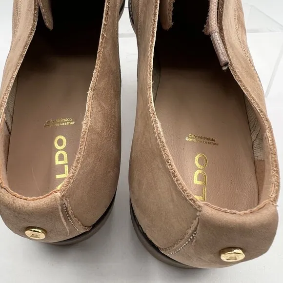ALDO NEW Mens10 Maedagua Lace Up Oxford Shoes Suede Mesh Beige Portugal Made
