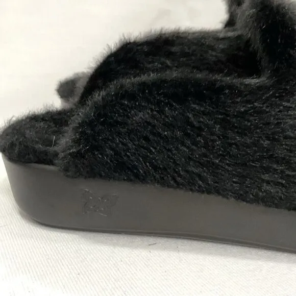 Alegria Leisurelee 2 Cozy Black Slippers Sz 41 EU New 26.5 cm Faux Fur