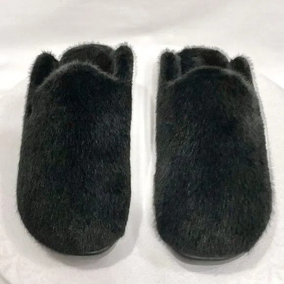 Alegria Leisurelee 2 Cozy Black Slippers Sz 41 EU New 26.5 cm Faux Fur