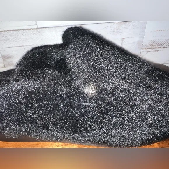 Alegria Leisurelee Black Faux Fur Slippers in Size 38 EU 8-8.5 US