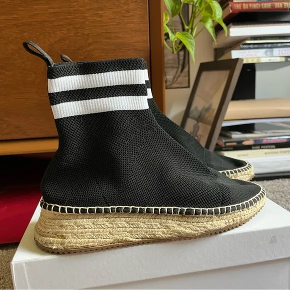 Alexander Wang Black and White Ankle Boots