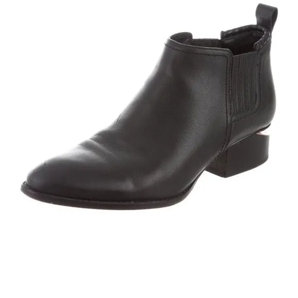 Alexander Wang | Kori Black Leather Ankle Boots Booties