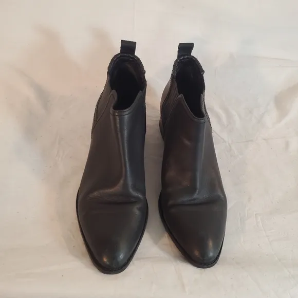 ALEXANDER WANG Women's 40.5 Black Leather Kori Cut-Out Heel Ankle Boots