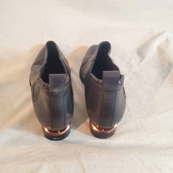 ALEXANDER WANG Women's 40.5 Black Leather Kori Cut-Out Heel Ankle Boots