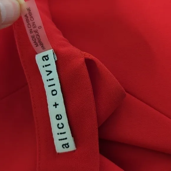 Alice   Olivia Bailey Flare Sleeves Mini Dress Red 0 minimalist contemporary