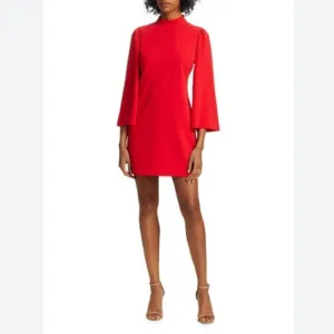 Alice   Olivia Bailey Flare Sleeves Mini Dress Red 0 minimalist contemporary