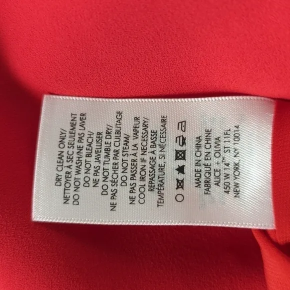 Alice   Olivia Bailey Flare Sleeves Mini Dress Red 0 minimalist contemporary