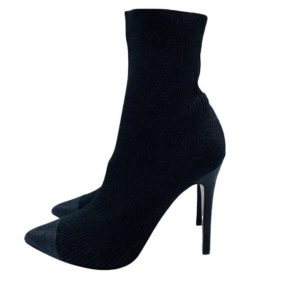 Alice   Olivia Women's Boots Darbin Black Stretch Heeled Point Toe Ankle Size 9