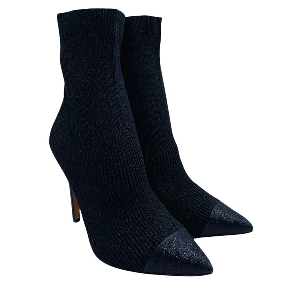 Alice   Olivia Women's Boots Darbin Black Stretch Heeled Point Toe Ankle Size 9